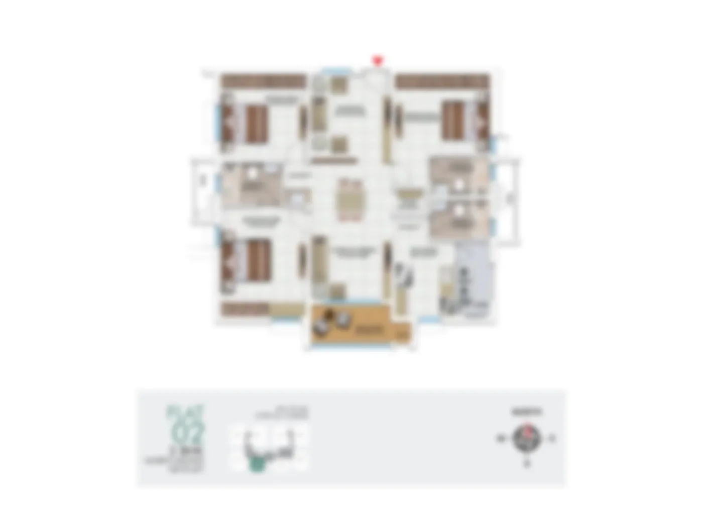 Representative villa floor plan at Embassy Riverine, Embassy Origins, Yelahanka, Bangalore