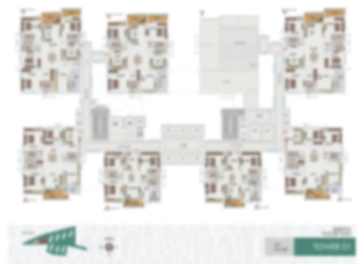 Typical apartment layout at Embassy South Reserve, Embassy Origins, Yelahanka, Bangalore