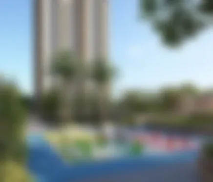 Community spaces and seating at Embassy Origins, Yelahanka, Bangalore