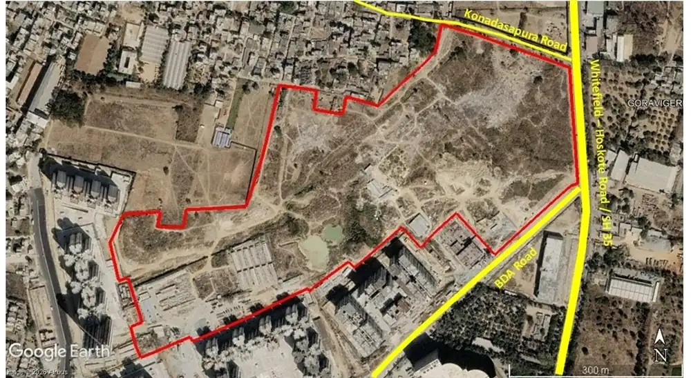 Location map of Embassy Origins in Yelahanka, North Bangalore, Karnataka